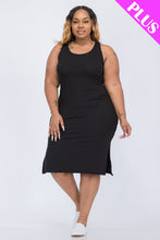 Load image into Gallery viewer, Plus Size Ribbed Side Slit Tank Dress (CAPELLA)