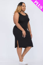 Load image into Gallery viewer, Plus Size Ribbed Side Slit Tank Dress (CAPELLA)