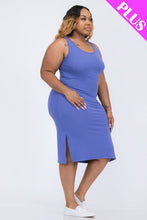 Load image into Gallery viewer, Plus Size Ribbed Side Slit Tank Dress (CAPELLA)