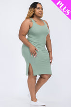 Load image into Gallery viewer, Plus Size Ribbed Side Slit Tank Dress (CAPELLA)