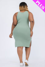 Load image into Gallery viewer, Plus Size Ribbed Side Slit Tank Dress (CAPELLA)