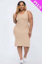 Load image into Gallery viewer, Plus Size Ribbed Side Slit Tank Dress (CAPELLA)