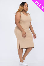 Load image into Gallery viewer, Plus Size Ribbed Side Slit Tank Dress (CAPELLA)