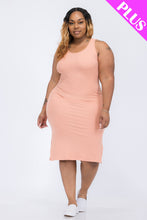 Load image into Gallery viewer, Plus Size Ribbed Side Slit Tank Dress (CAPELLA)