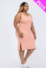 Load image into Gallery viewer, Plus Size Ribbed Side Slit Tank Dress (CAPELLA)