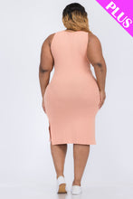 Load image into Gallery viewer, Plus Size Ribbed Side Slit Tank Dress (CAPELLA)