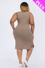 Load image into Gallery viewer, Plus Size Ribbed Side Slit Tank Dress (CAPELLA)