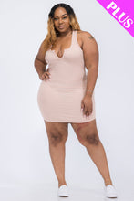 Load image into Gallery viewer, Plus Size Ribbed Split Neck Tank Mini Dress (CAPELLA)