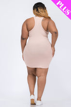 Load image into Gallery viewer, Plus Size Ribbed Split Neck Tank Mini Dress (CAPELLA)