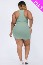 Load image into Gallery viewer, Plus Size Ribbed Split Neck Tank Mini Dress (CAPELLA)