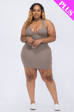 Load image into Gallery viewer, Plus Size Ribbed Split Neck Tank Mini Dress (CAPELLA)