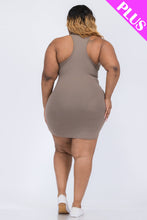 Load image into Gallery viewer, Plus Size Ribbed Split Neck Tank Mini Dress (CAPELLA)