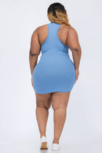 Load image into Gallery viewer, Plus Size Ribbed Split Neck Tank Mini Dress (CAPELLA)