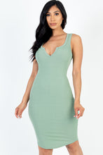 Load image into Gallery viewer, Casual Ribbed Split Neck Bodycon Dress (CAPELLA)