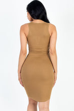 Load image into Gallery viewer, Casual Ribbed Split Neck Bodycon Dress (CAPELLA)