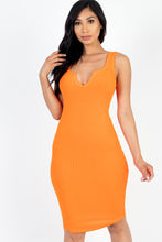 Load image into Gallery viewer, Casual Ribbed Split Neck Bodycon Dress (CAPELLA)