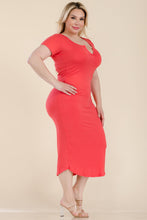 Load image into Gallery viewer, Plus Size Split Neck Bodycon Midi Dress (CAPELLA)