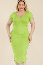 Load image into Gallery viewer, Plus Size Split Neck Bodycon Midi Dress (CAPELLA)