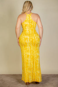 Plus Size Tie Dye Printed Cami Bodycon Maxi Dress (CAPELLA)
