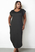 Load image into Gallery viewer, Plus Size Hidden Pocket Batwing Sleeve V Neck Long Dress (CAPELLA)