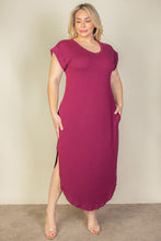 Load image into Gallery viewer, Plus Size Hidden Pocket Batwing Sleeve V Neck Long Dress (CAPELLA)