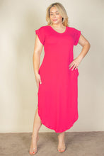 Load image into Gallery viewer, Plus Size Hidden Pocket Batwing Sleeve V Neck Long Dress (CAPELLA)
