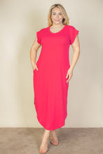 Load image into Gallery viewer, Plus Size Hidden Pocket Batwing Sleeve V Neck Long Dress (CAPELLA)