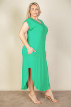 Load image into Gallery viewer, Plus Size Hidden Pocket Batwing Sleeve V Neck Long Dress (CAPELLA)