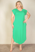 Load image into Gallery viewer, Plus Size Hidden Pocket Batwing Sleeve V Neck Long Dress (CAPELLA)