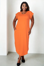Load image into Gallery viewer, Plus Size Hidden Pocket Batwing Sleeve V Neck Long Dress (CAPELLA)