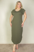 Load image into Gallery viewer, Plus Size Hidden Pocket Batwing Sleeve V Neck Long Dress (CAPELLA)