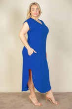 Load image into Gallery viewer, Plus Size Hidden Pocket Batwing Sleeve V Neck Long Dress (CAPELLA)