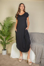 Load image into Gallery viewer, Hidden Pocket Batwing Sleeve V Neck Long Dress (CAPELLA)