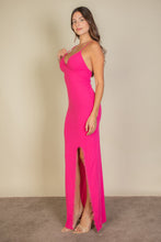 Load image into Gallery viewer, Eyelash Lace Trim Split Thigh Cami Dress (CAPELLA)