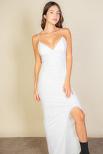 Load image into Gallery viewer, Eyelash Lace Trim Split Thigh Cami Dress (CAPELLA)