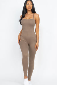 Criss-Cross Open Back Bodycon Jumpsuit (CAPELLA)