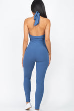 Load image into Gallery viewer, Halter V Neck Ribbed Bodycon Jumpsuit (CAPELLA)