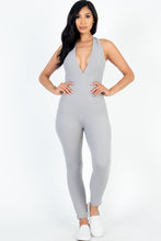 Load image into Gallery viewer, Halter V Neck Ribbed Bodycon Jumpsuit (CAPELLA)