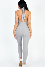 Load image into Gallery viewer, Halter V Neck Ribbed Bodycon Jumpsuit (CAPELLA)