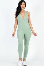 Load image into Gallery viewer, Halter V Neck Ribbed Bodycon Jumpsuit (CAPELLA)