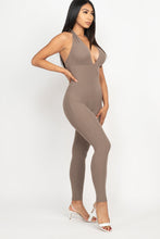 Load image into Gallery viewer, Halter V Neck Ribbed Bodycon Jumpsuit (CAPELLA)