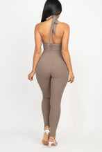 Load image into Gallery viewer, Halter V Neck Ribbed Bodycon Jumpsuit (CAPELLA)