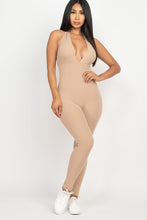 Load image into Gallery viewer, Halter V Neck Ribbed Bodycon Jumpsuit (CAPELLA)
