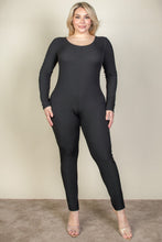 Load image into Gallery viewer, Plus Size Ribbed Scoop Neck Long Sleeve Jumpsuit (CAPELLA)