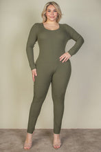 Load image into Gallery viewer, Plus Size Ribbed Scoop Neck Long Sleeve Jumpsuit (CAPELLA)