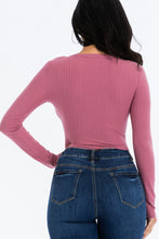 Load image into Gallery viewer, Ribbed Long Sleeve Snap Button Down Crop Top (CAPELLA)