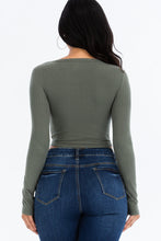 Load image into Gallery viewer, Ribbed Long Sleeve Snap Button Down Crop Top (CAPELLA)