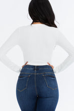 Load image into Gallery viewer, Ribbed Long Sleeve Snap Button Down Crop Top (CAPELLA)