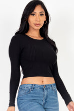 Load image into Gallery viewer, Long Sleeve Round Neck Basic Crop Top (CAPELLA)