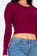 Load image into Gallery viewer, Long Sleeve Round Neck Basic Crop Top (CAPELLA)
